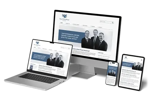 Professional law firm website with responsive design, demonstrating clean layout, mobile-friendly interface, and consistent branding across all devices.