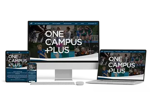 Responsive education website design for a school sports and arts campaign, optimised for all screen sizes with bold visuals and user-focused layout.